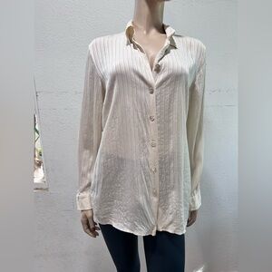 Aliki Yamani Chic Cream Button-Down Shirt